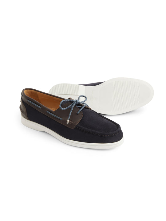 Men&#039;s Wells Deck Shoe Navy/Chocolate Suede