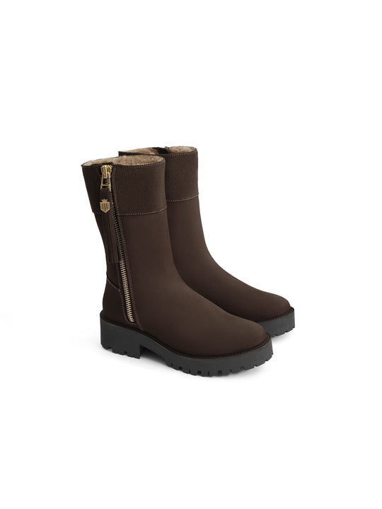 The Shearling Lined Paris - Chocolate Nubuck