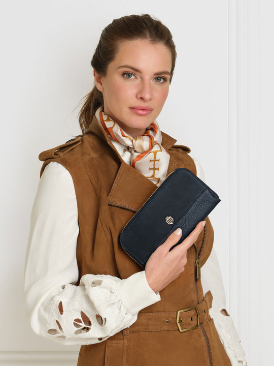 The Salisbury - Women's Purse - Navy Suede