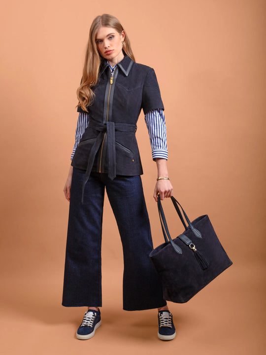 The Gina - Women's Top - Navy Suede