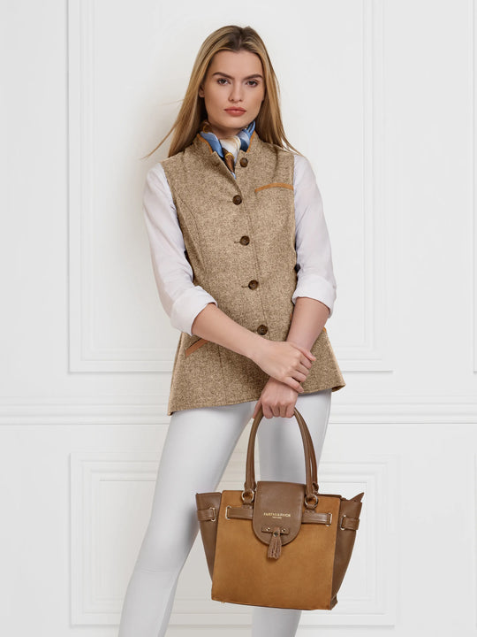 Madeline Gilet - Taupe Herringbone