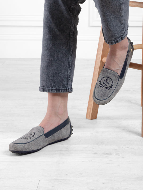 The Richmond - Women's Driving Shoes - Denim Suede
