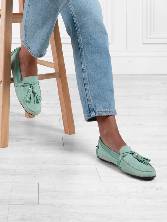 The Rutland - Women's driving Shoes - Mint Suede