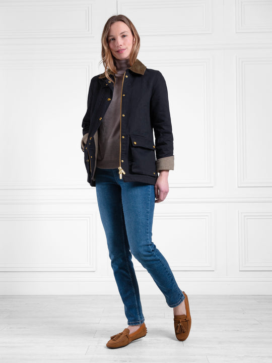 Olivia Wax Jacket - Indigo