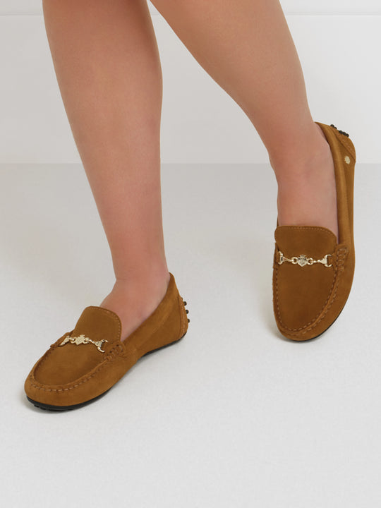 The Trinity - Women's Driving Shoes - Tan Suede