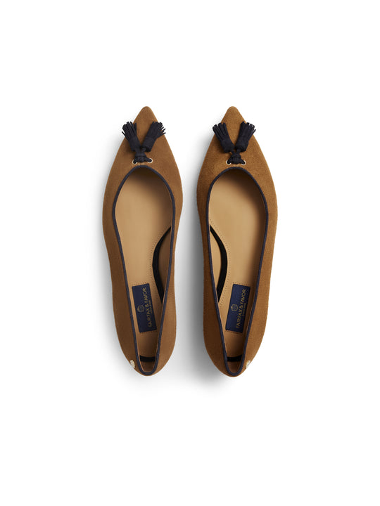 Women&#039;s Newbury Pump Tan/Navy Suede