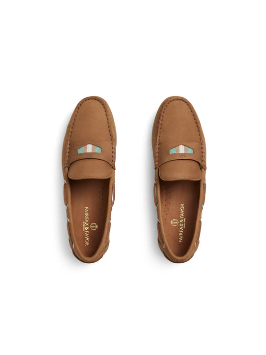 Boston Deck Shoe - Tan & Mint