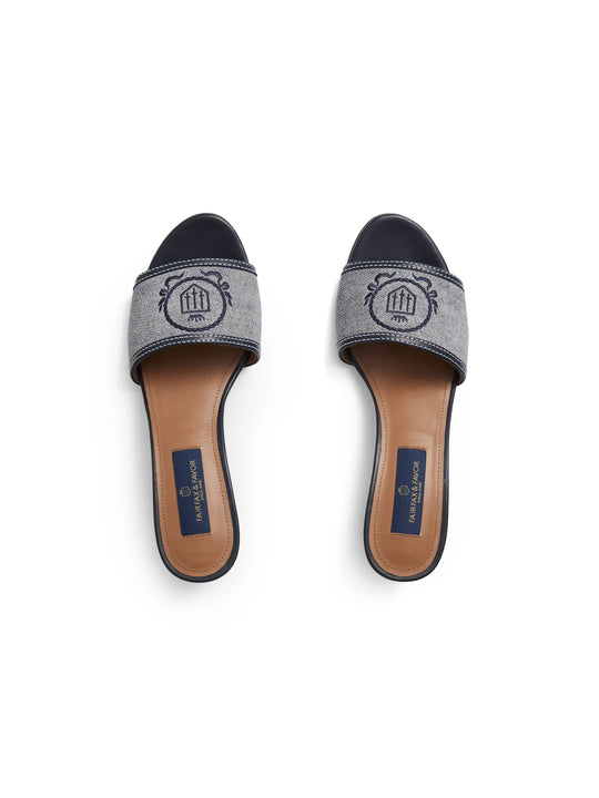 Richmond Mule - Denim Suede