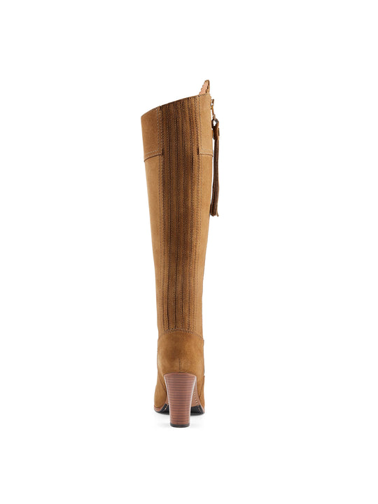 The High Heeled Regina (Tan) - Suede Boot