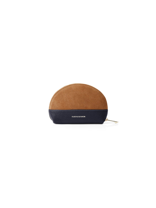 The Chiltern Coin Purse - Tan &amp; Navy