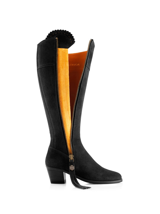 The Heeled Regina (Sporting Fit) - Black Suede