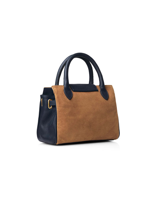 The Mini Windsor Handbag - Tan & Navy