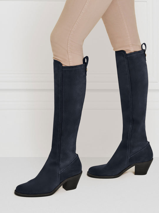 The Heeled Belgravia - Navy Suede