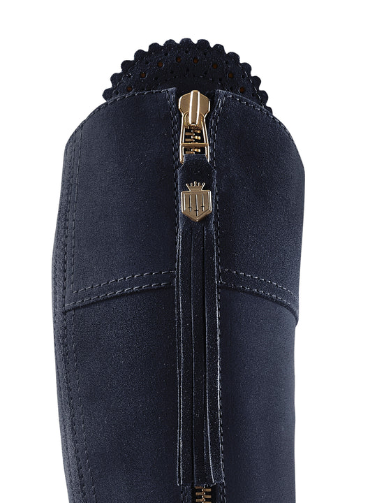 The High Heeled Regina (Navy Blue) - Suede Boot