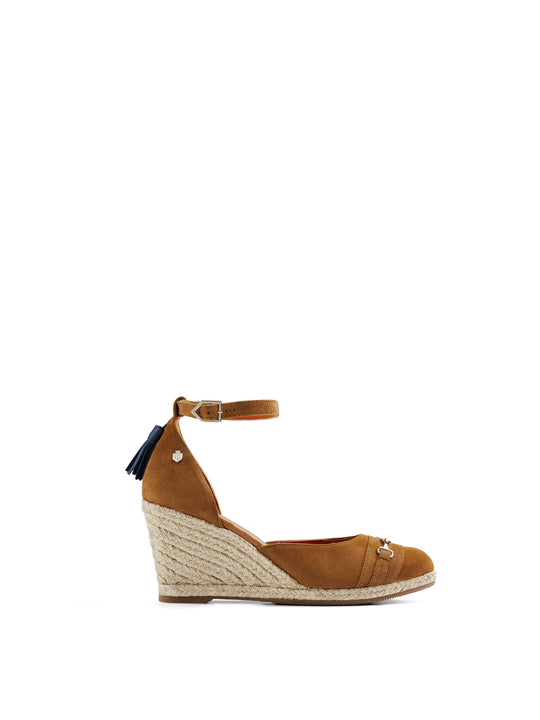 The Florence - Women's Espadrille Wedges - Tan Suede