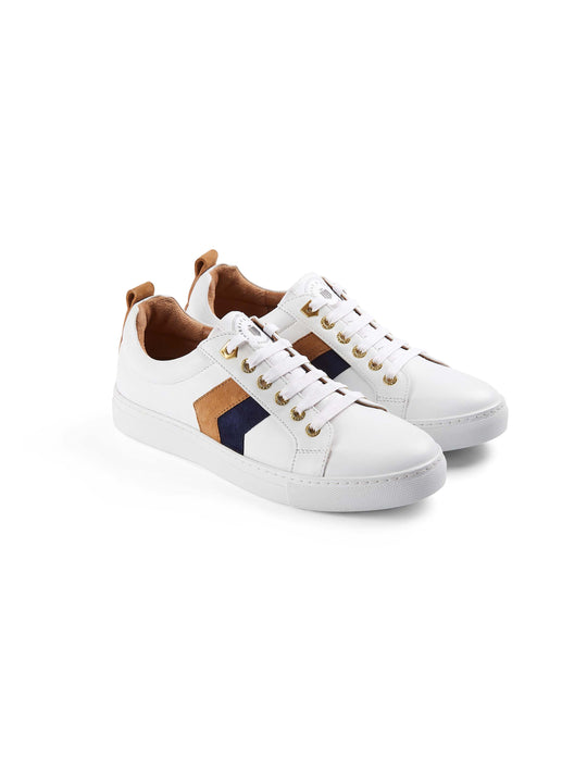 The Alexandra - White - Tan & Navy