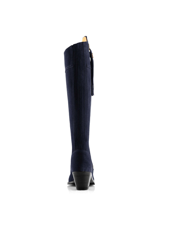 The Heeled Regina (Sporting Fit) - Navy Blue Suede