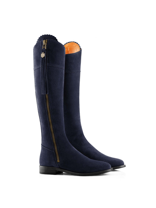 The Regina (Navy Blue) Narrow Fit - Suede Boot