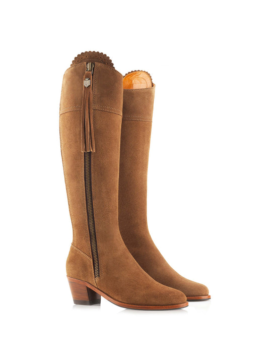 The Heeled Regina (Tan) Sporting Fit - Suede Boot