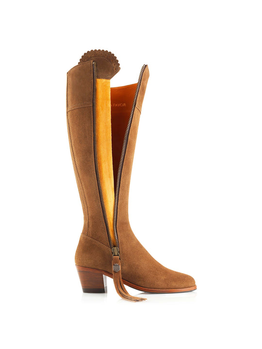 The Heeled Regina (Tan) Regular Fit - Suede Boot