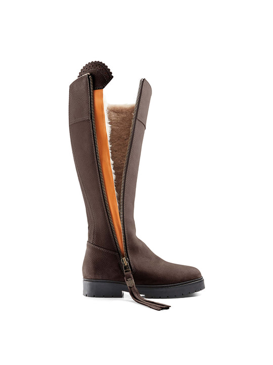 The Shearling Lined Regina (Chocolate) Regular Fit - Nubuck Boot