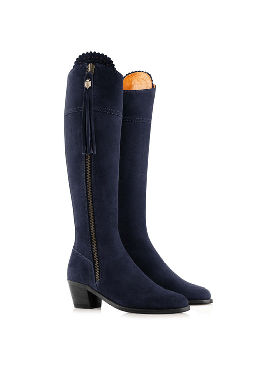 The Heeled Regina (Navy Blue) Regular Fit - Suede Boot