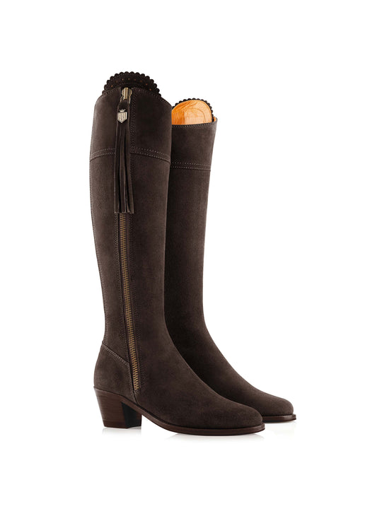 The Heeled Regina (Chocolate) Regular Fit - Suede Boot