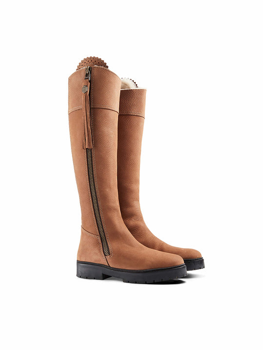 The Shearling Lined Regina (Cognac) Narrow Fit - Nubuck Boot