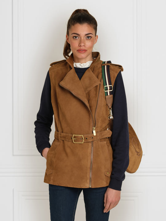 The Primrose - Women's Gilet - Tan Suede