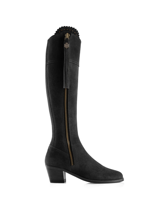 The Heeled Regina (Narrow Fit) - Black Suede