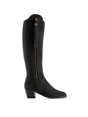 The Heeled Regina (Sporting Fit) - Black Suede