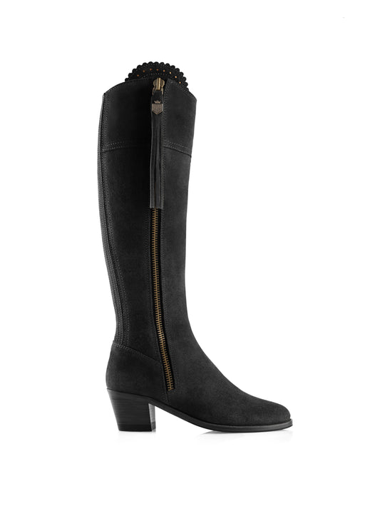 The Heeled Regina (Sporting Fit) - Black Suede