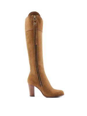 The High Heeled Regina (Narrow Fit) - Tan Suede