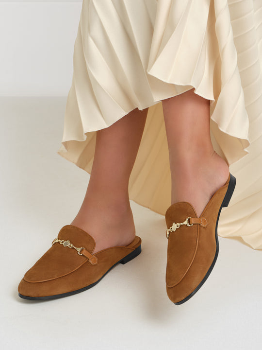 The Tuddenham - Women's Mules - Tan Suede